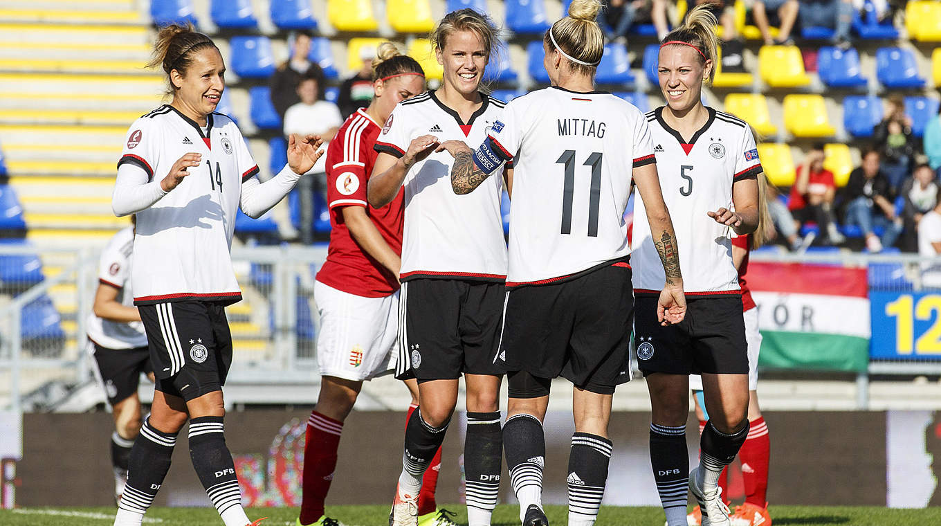 Eighth game, eighth win - the DFB Women won 1-0 in Györ against Hungary. © 2016 Getty Images