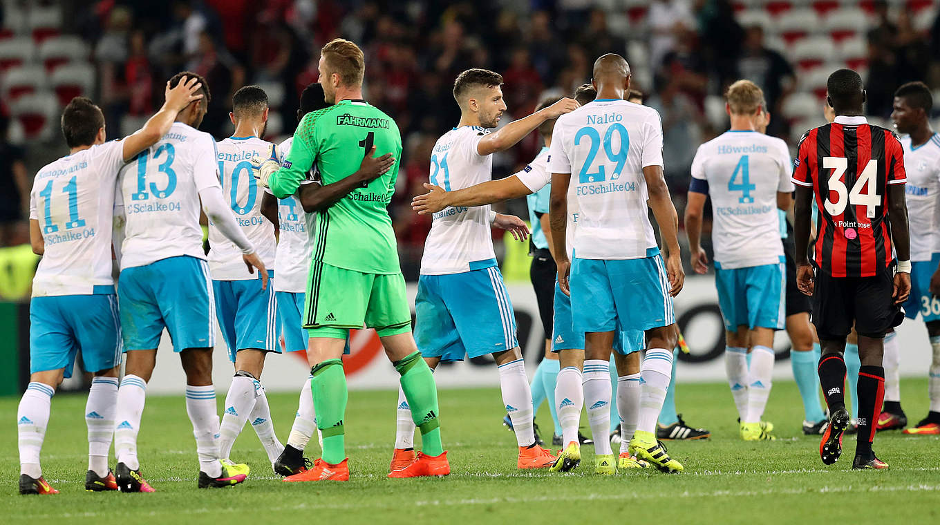 Nach 90 Minuten trennen sich OGC Nizza und Schalke 04 in der Europa League 1:0 aus Schalker Sicht © 2016 Getty Images