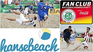 Pöhlen im Hamburger Sand: Mit dem Fan Club Nationalmannschaft Beachsoccer spielen © Fotos Getty, privat; Collage FUSSBALL.DE