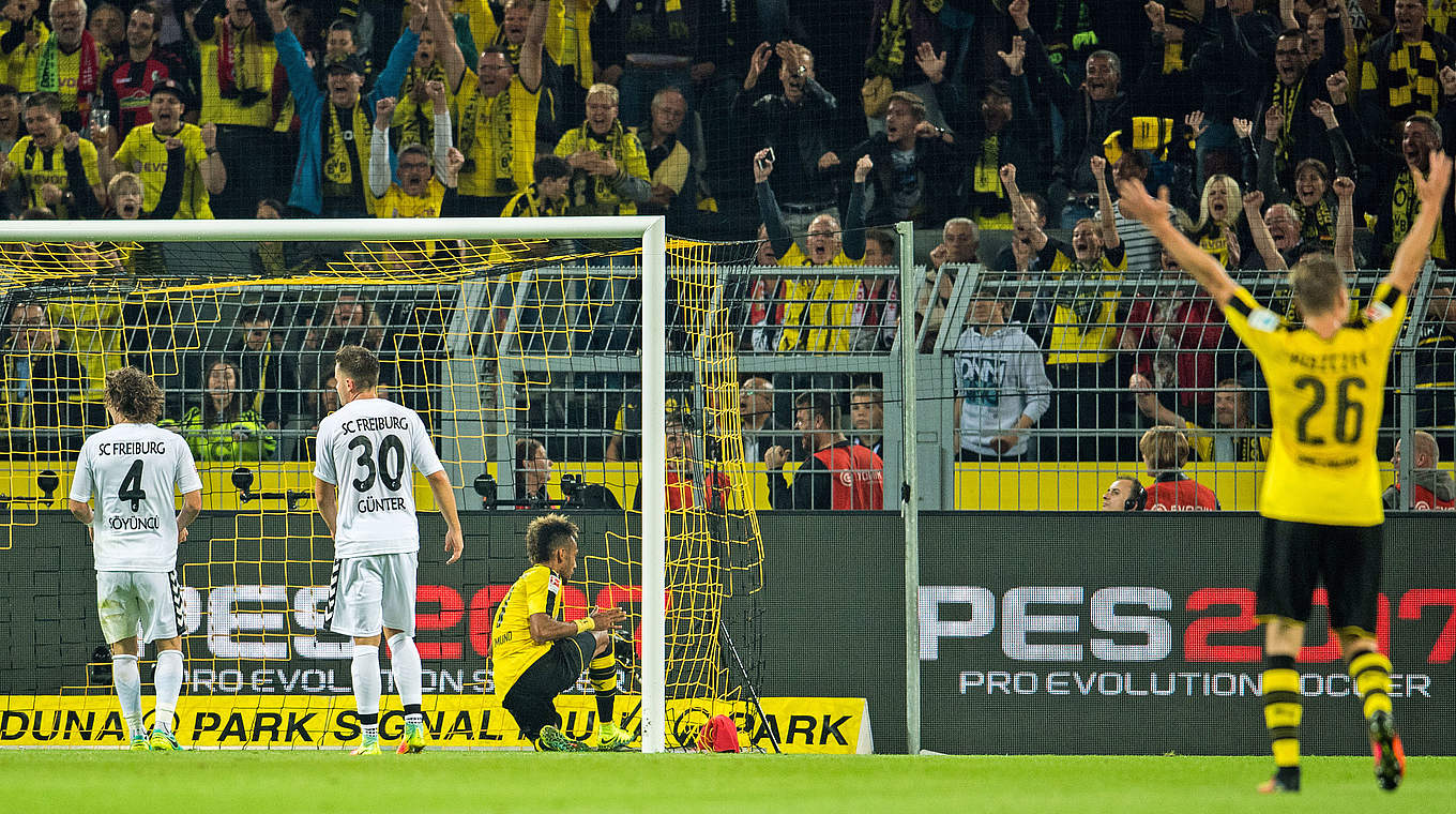 Treffsicher: Pierre-Emerick Aubameyang (2.v.r.) © 2016 Getty Images