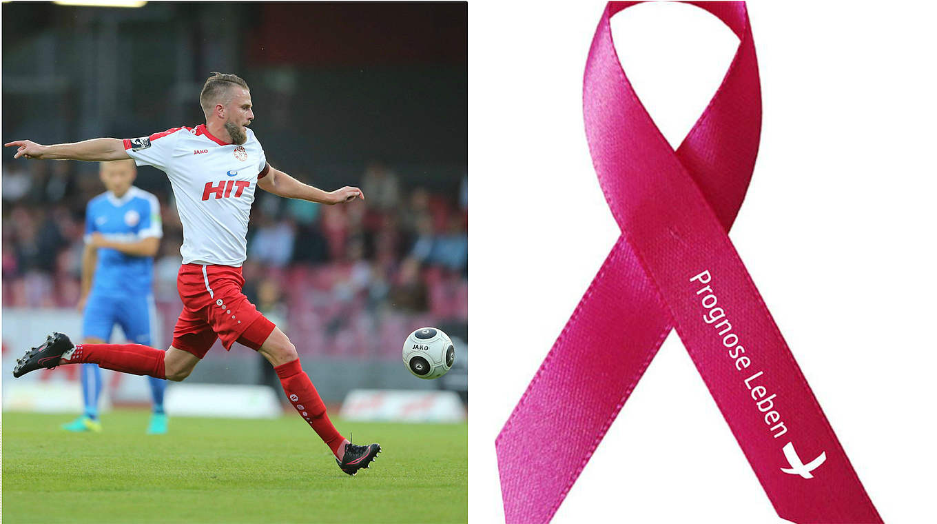 Kampf gegen Krebs: Daniel Flottmann von Fortuna Köln trägt die Kapitänsbinde in pink © getty images/Brustkrebs Deutschland e.V.