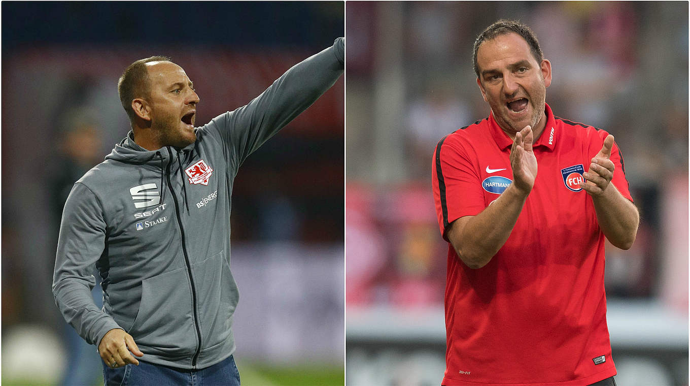 Die beiden dienstältesten Trainer im Profifußball: Lieberknecht (l.) und Schmidt © Getty Images/DFB