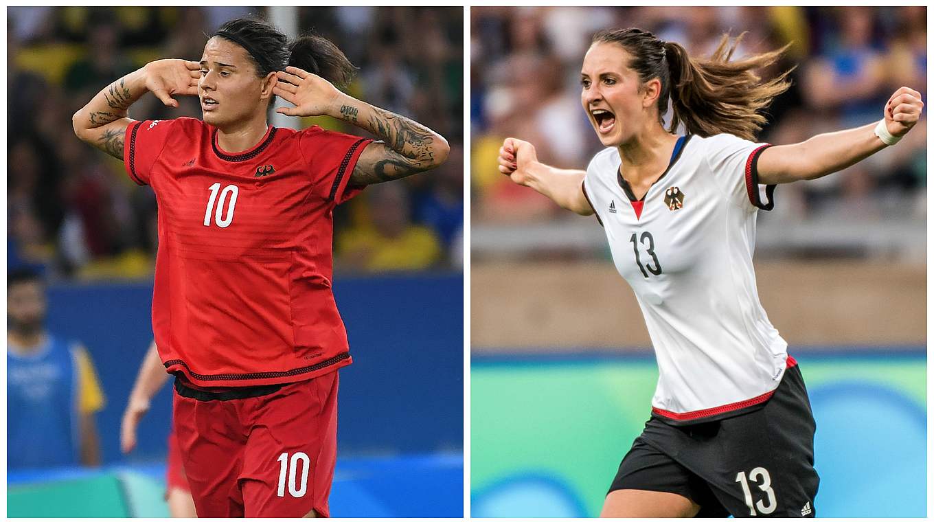 Zwei Nationalspielerinnen stehen zur Wahl: Dzsenifer Marozsan und Sara Däbritz (v.l.) © Getty Images/DFB