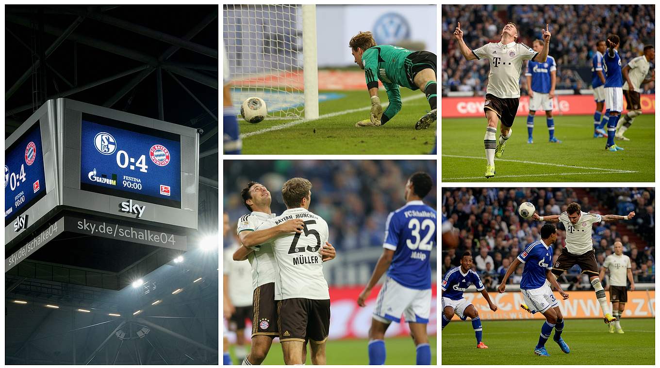 Der höchste Bayern-Sieg auf Schalke: Pep Guardiolas Münchner siegen 2013 mit 4:0 © Getty Images/DFB