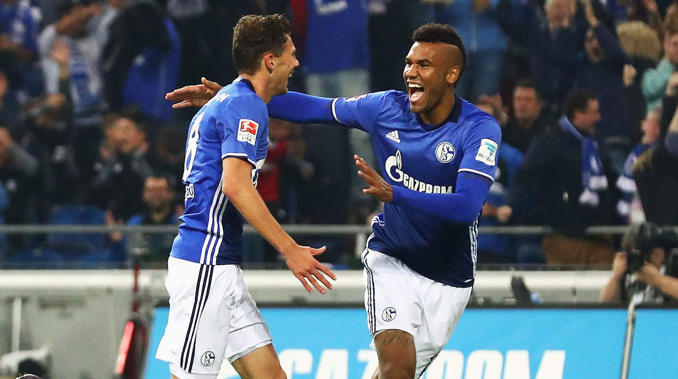 Schalke celebrate getting their first three points of the season  © 2016 Getty Images