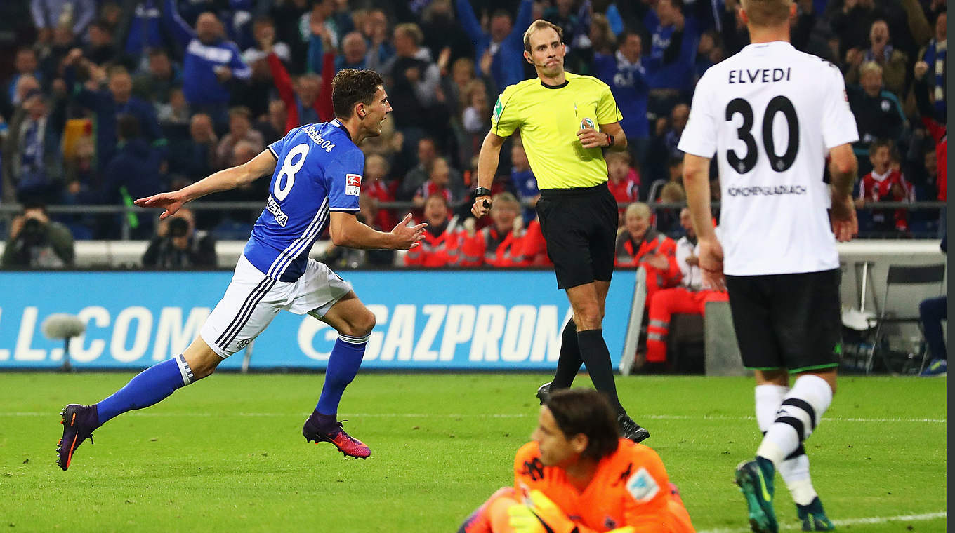 Leon Goretzka scored Schalke's third goal against Borussia Mönchengladbach © 2016 Getty Images