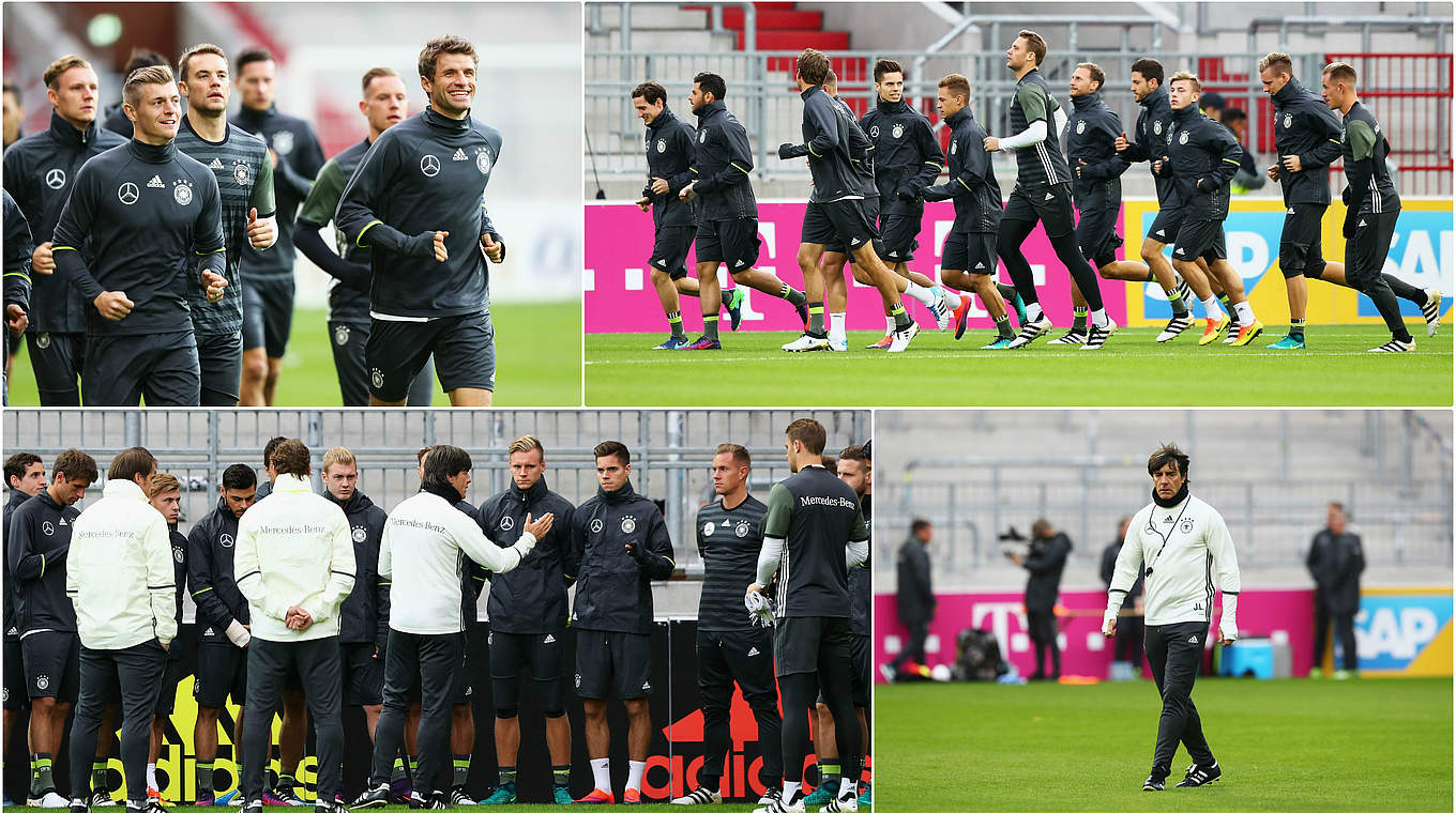 Gute Laune in Hamburg: Das DFB-Team trainiert nach der Ankunft erstmals © GettyImages/DFB
