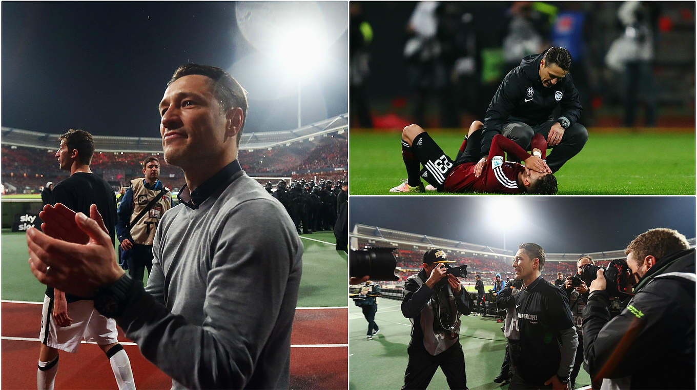 Vorbildlich im Erfolg: Eintracht-Coach Kovac spendet unterlegenen Nürnbergern Trost © Getty Images/DFB