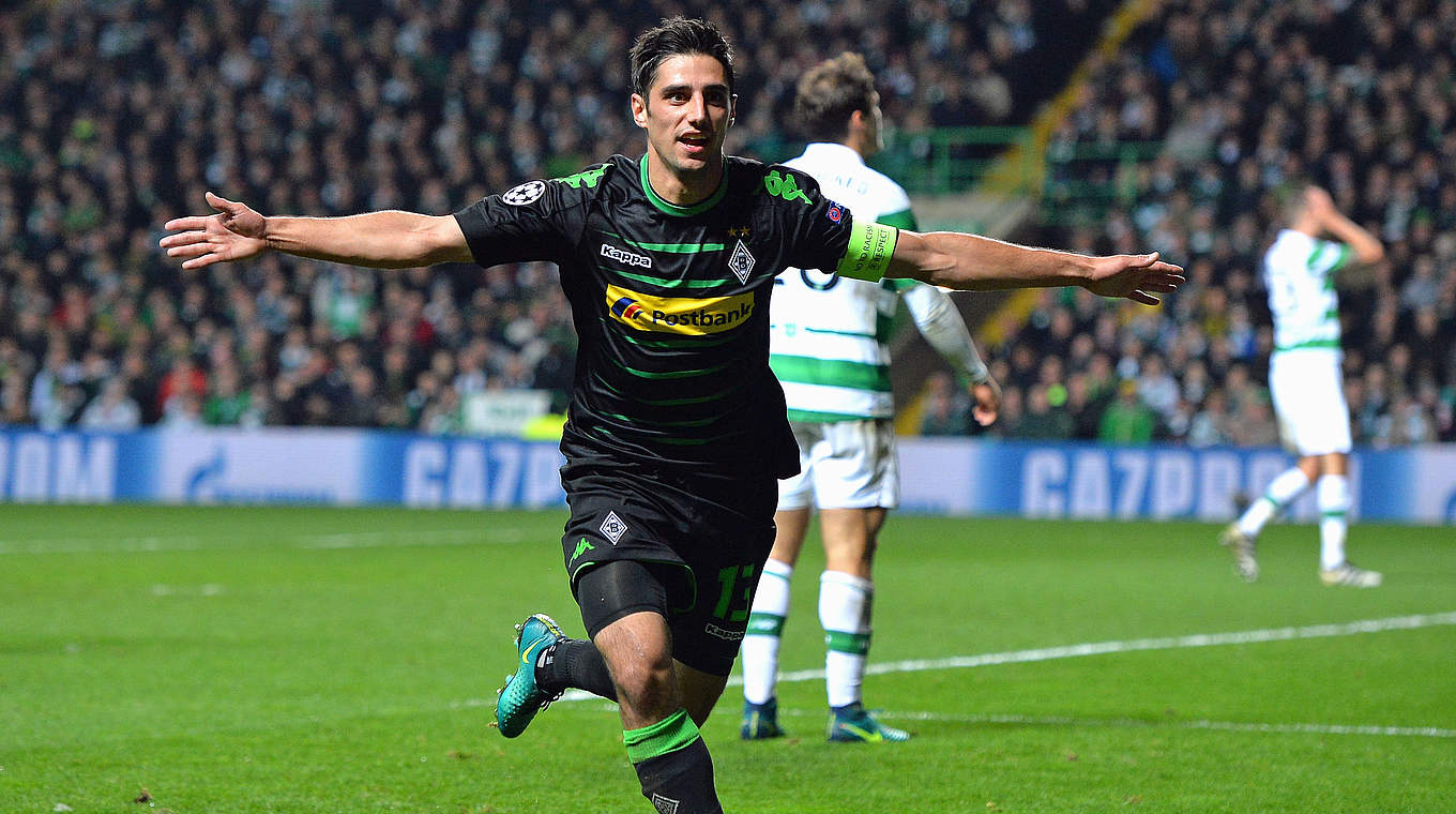Lars Stindl celebrates making the breakthrough for his side © 2016 Getty Images