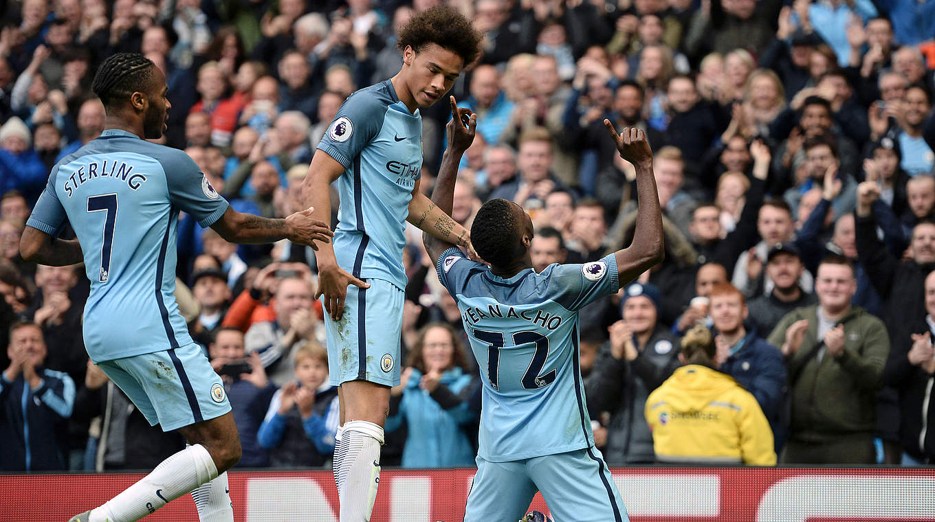 Leroy Sané set up Kelechi Iheanacho's equaliser.  © This content is subject to copyright.