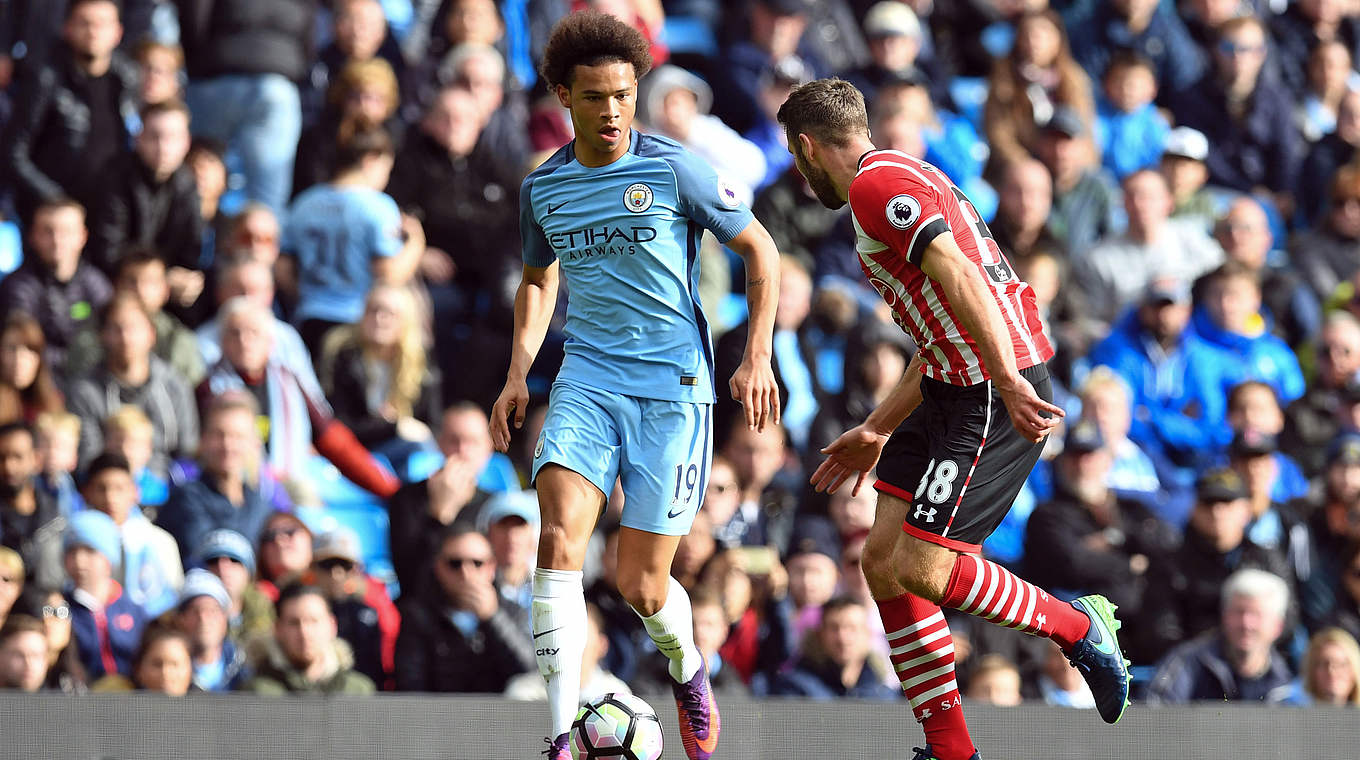 Zeigt gegen Southampton ein starkes Spiel: Manchesters Leroy Sané © 2016 Getty Images