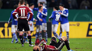 Schalker Jubel: Im Januar 2011 ringt S04 die Nürnberger im Pokal-Viertelfinale nieder © 2011 AFP