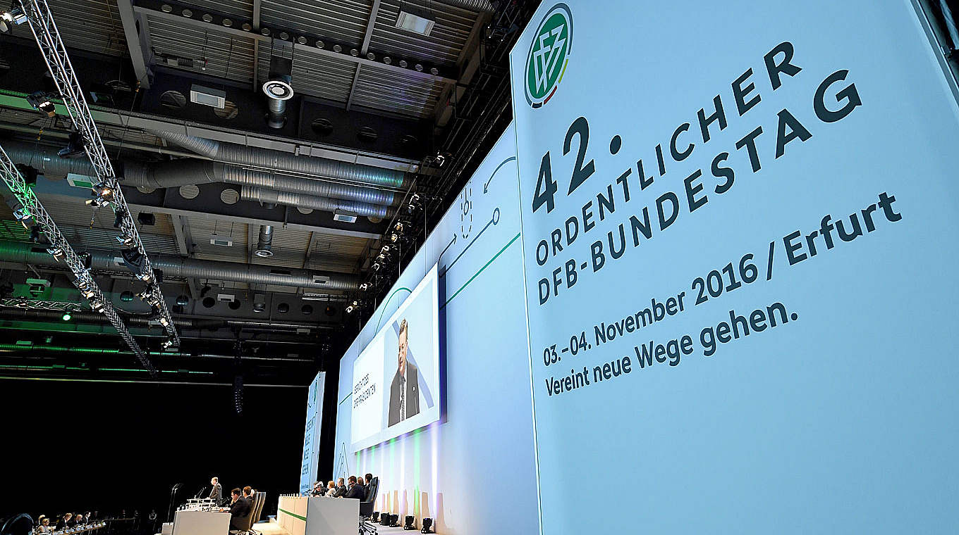 Auf dem 42. Ordentlichen Bundestag gewählt: Drei neue Mitglieder im DFB-Präsidium © 2016 Getty Images