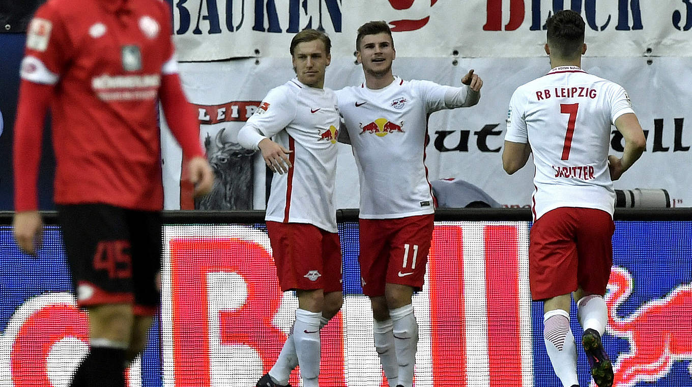 Werner scored twice and provided an assist in RB Leipzig's 3-1 win against Mainz © This content is subject to copyright.