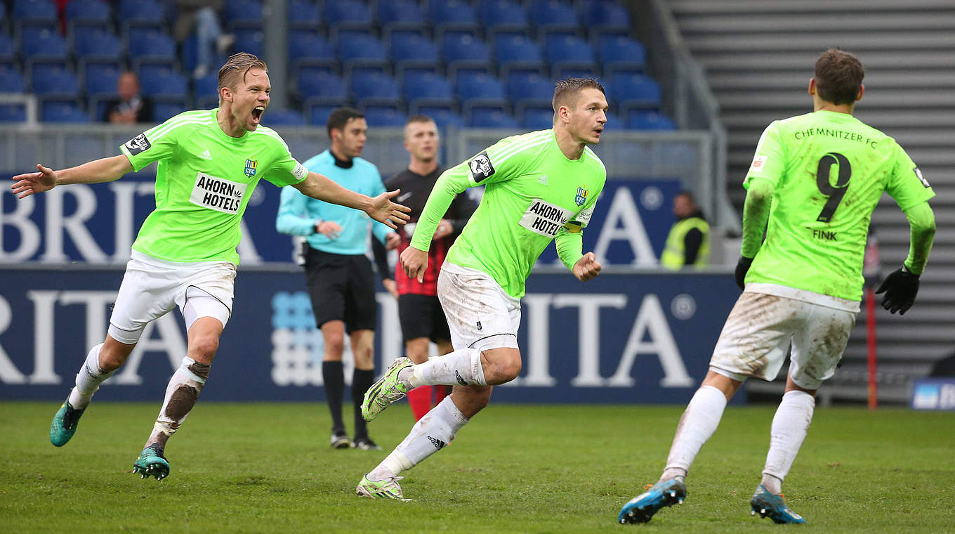 Der Gewinner des 14. Spieltags: Der Chemnitzer FC springt auf Platz drei © imago/Picture Point