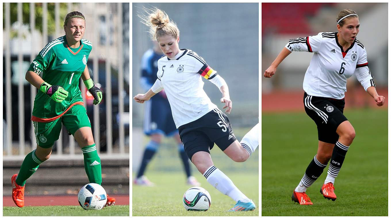 Deutsche Leistungsträgerinnen bei der U 20-WM 2016: Schlüter, Knaak, Dieckmann (v.l.) © Getty Images/DFB