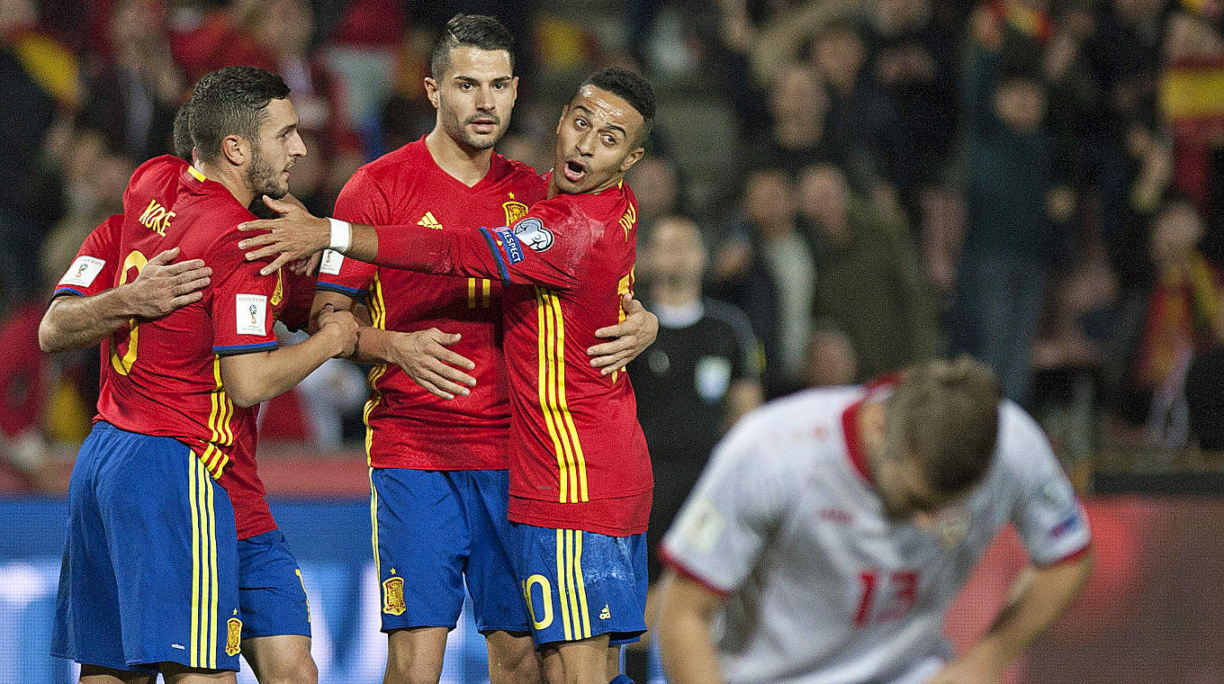 Späte Tore: Spanien bezwingt Mazedonien letztlich souverän 4:0 © 2016 Getty Images