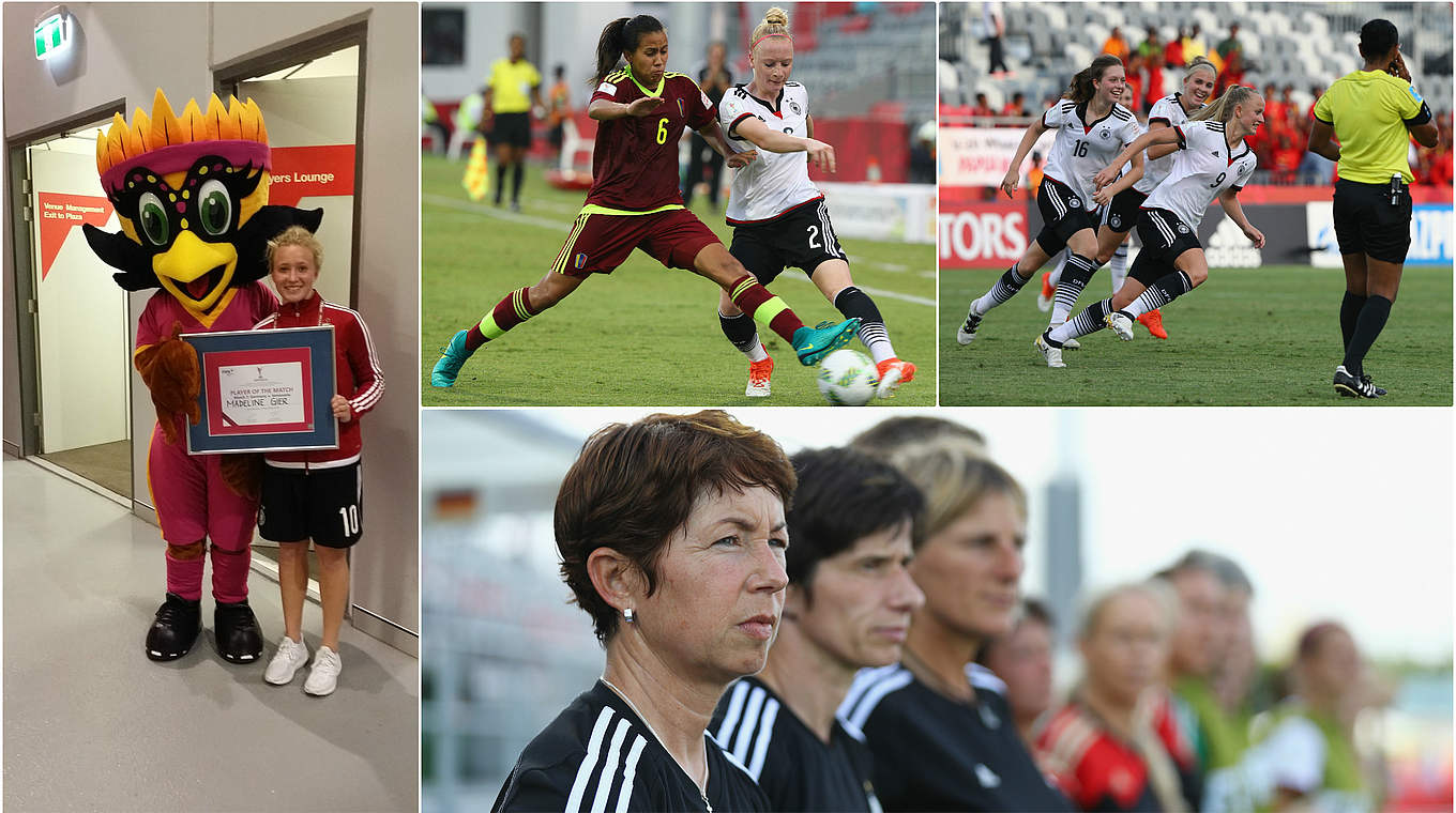 Maren Meinert (u.l.) zum Venezuela-Spiel: "Wir erwischen natürlich einen Traumstart" © FIFA via Getty Images/DFB