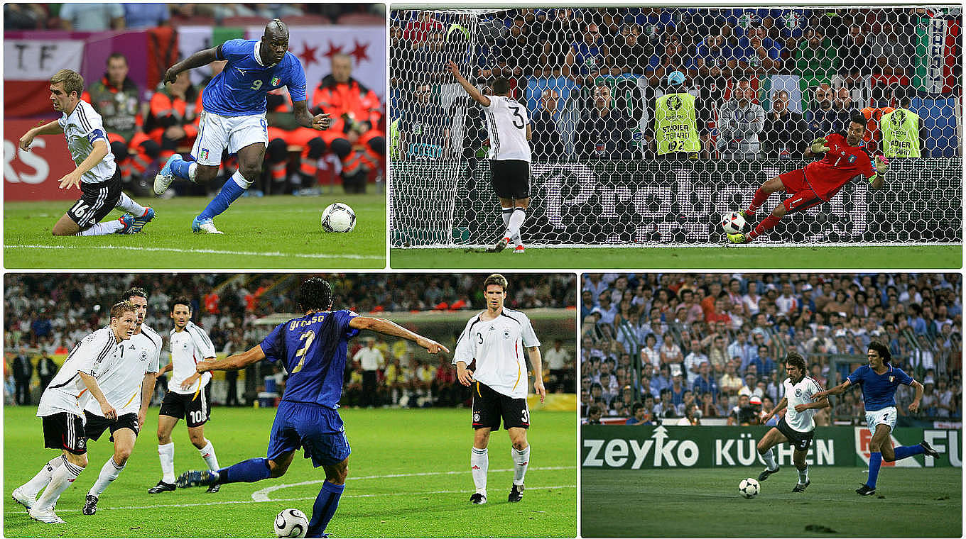 Four goose-bump moments in games between Germany and Italy (2012, 2016, 1982, 2006). © 