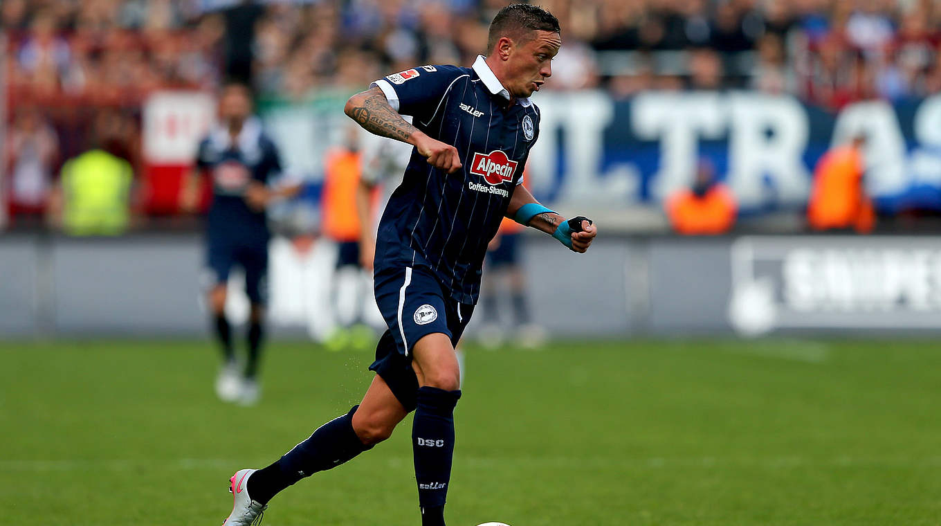 Beim Probetraining in Münster: der frühere Bielefelder Mittelfeldspieler Christian Müller © 2015 Getty Images