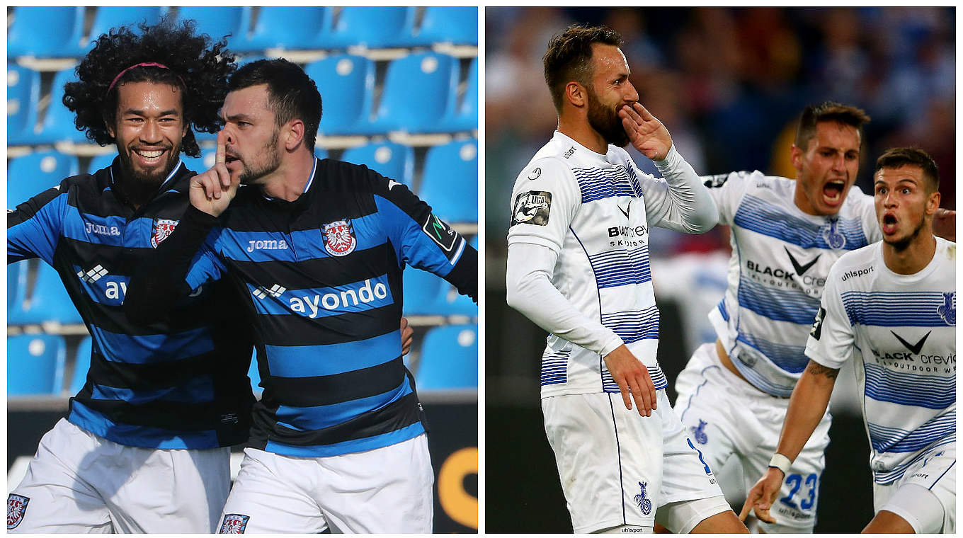 Zweitligaabsteiger unter sich: Der FSV Frankfurt und der MSV Duisburg im Topduell © GettyImages/DFB