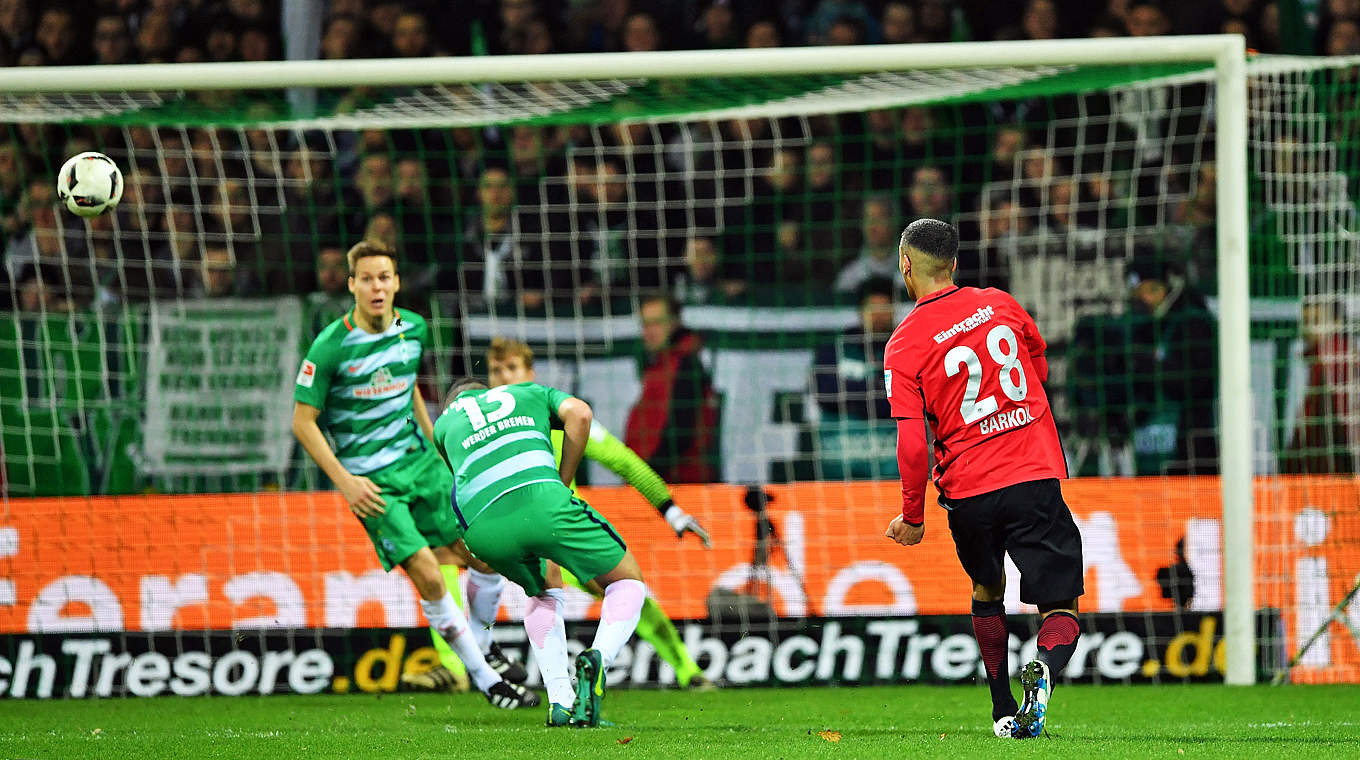 Aymen Barkok was the hero of the hour as his late winner stunned Bremen © 2016 Getty Images