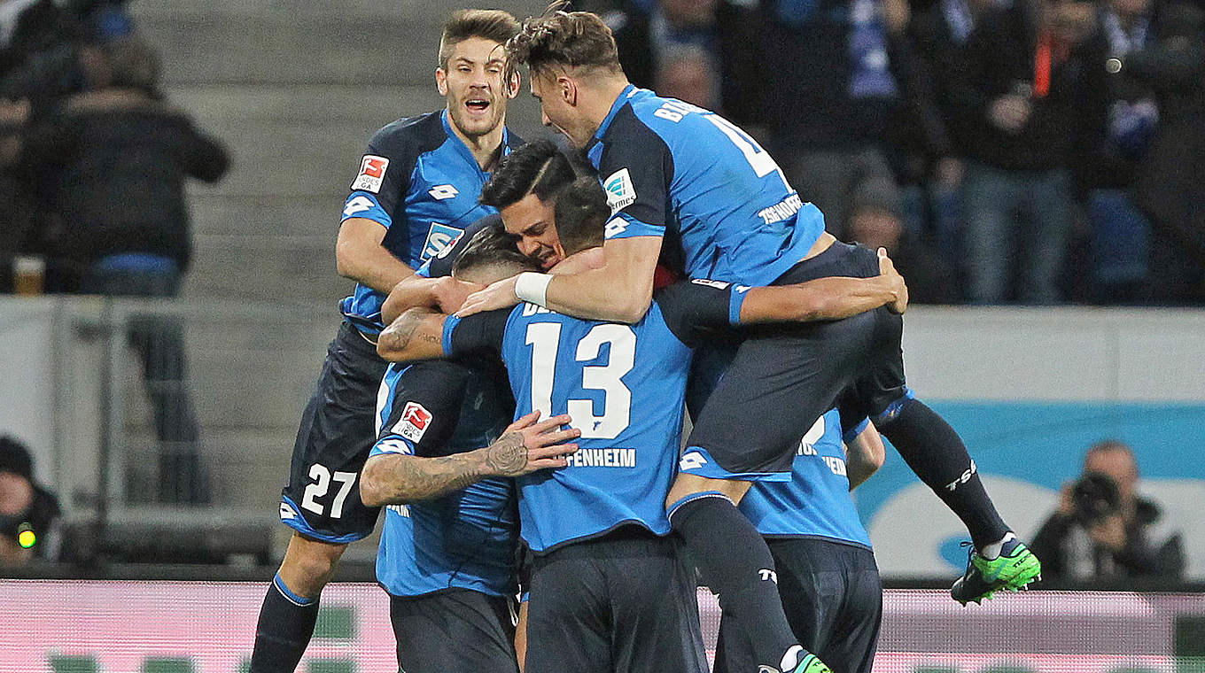 Bleibt weiter ungeschlagen: die TSG Hoffenheim nach dem 2:2 gegen Hamburg © This content is subject to copyright.