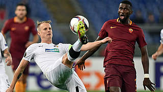 Zeigt beim 2:1 der Roma gegen Pilsen eine starke Leistung: Antonio Rüdiger (r.) © imago/Insidefoto