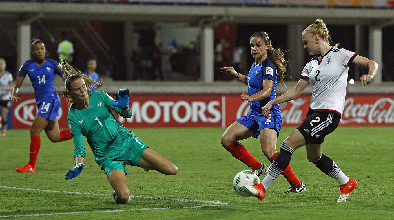 Anna Gerhardt (r.): Starke Turnierleistung, auffällig im WM-Viertelfinale - trotzdem raus © FIFA via Getty Images