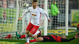 Timo Werner scored a brace in the first half against SC Freiburg  © 2016 Getty Images