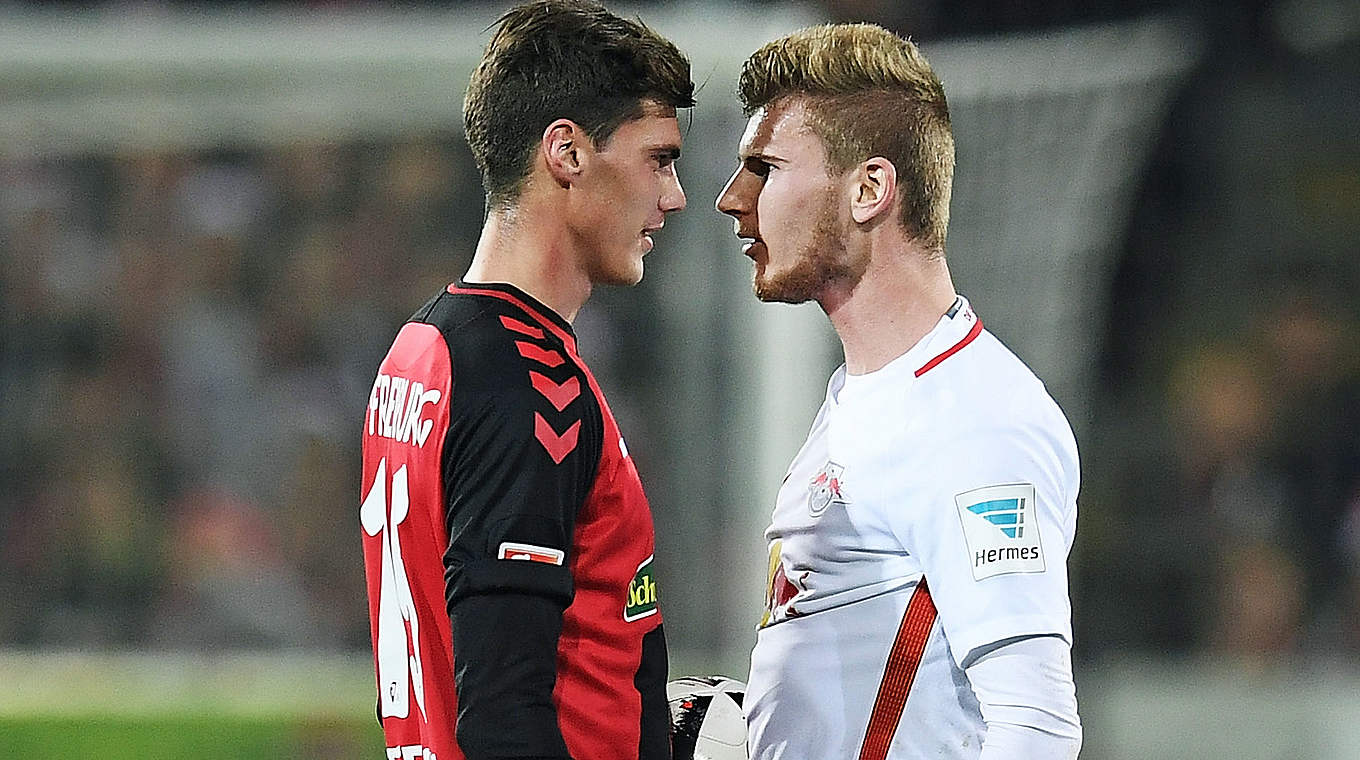 Haben sich was zu sagen: Pascal Stenzel vom SC Freiburg und Werner (r.) © 2016 Getty Images