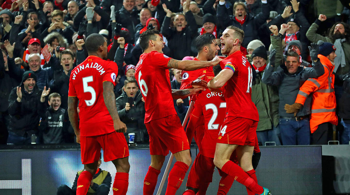 Der nächste Sieg: Emre Can jubelt mit Liverpool © 2016 Getty Images
