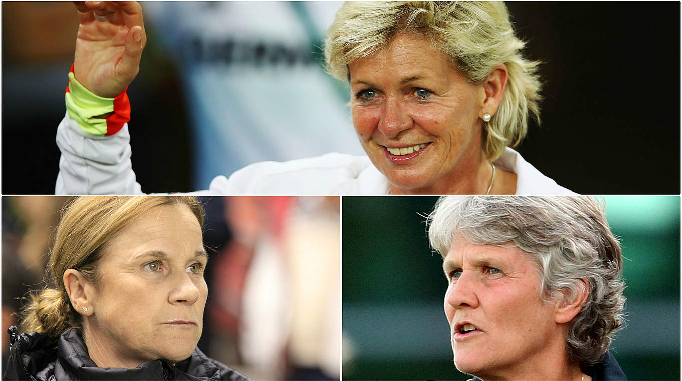 Eine wird's: Silvia Neid (o.), Jill Ellis (l.) und Pia Sundhage können "Welttrainerin" werden © GettyImages/DFB