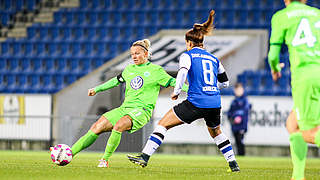 Mit dem VfL Wolfsburg den Schritt ins Pokalviertelfinale geschafft: Julia Šimić (l.) © Jan Kuppert