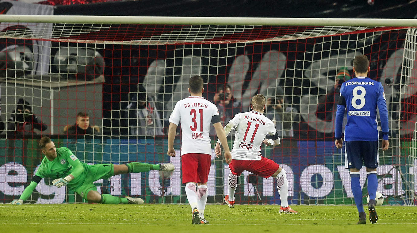 Timo Werner tucked away his spot-kick as RBL Leipzig got their tenth victory this year © 2016 Getty Images