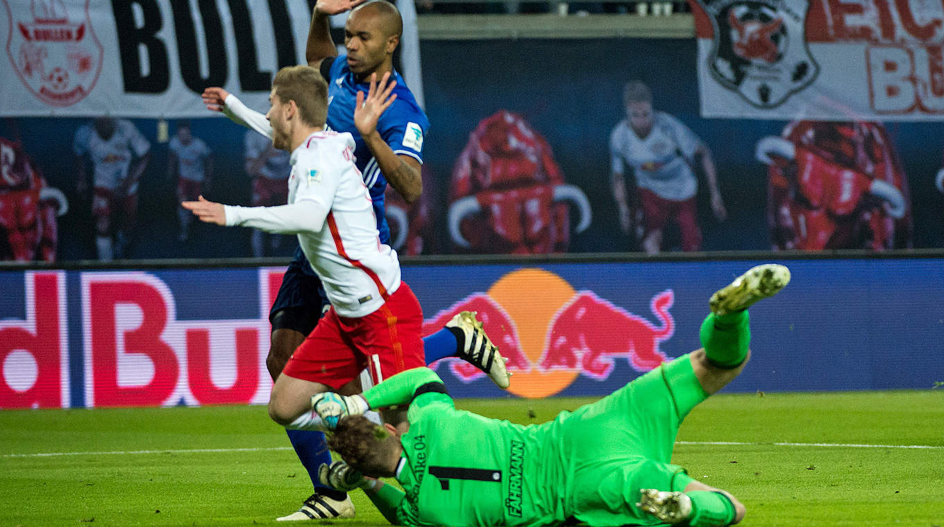 Timo Werner won a controversial penalty decision for RB Leipzig just a few seconds into the game © This content is subject to copyright.