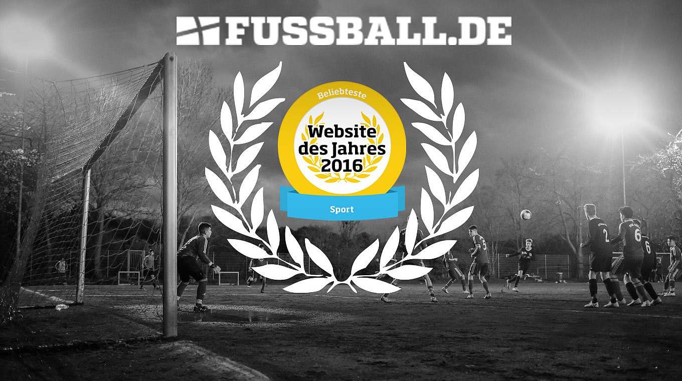 FUSSBALL.DE freut sich über den Titel als beliebteste Website des Jahres 2016 © Imago / FUSSBALL.DE