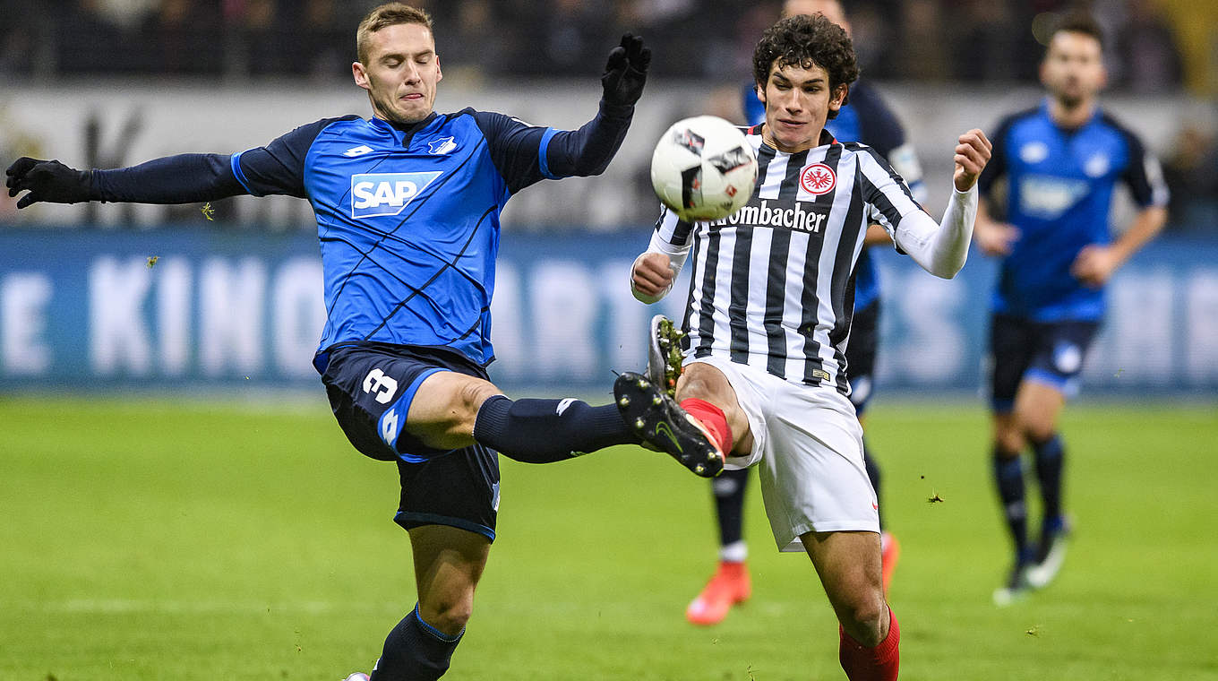 Hoffenheim's Pavel Kaderabek and Eintracht's Jesus Vallejo battle for the ball © 2016 Getty Images