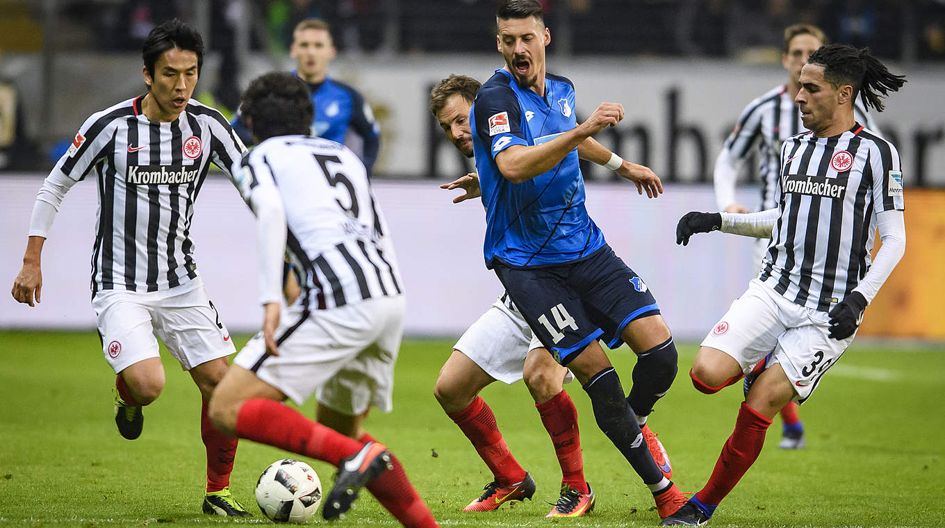 Sandro Wagner could not find a way through the Frankfurt back line © 2016 Getty Images