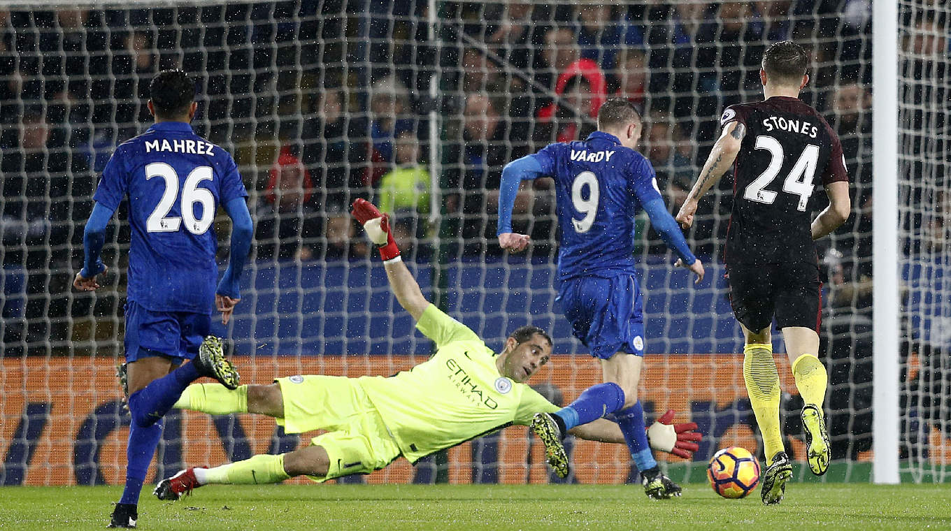 Trifft gegen Manchester City dreifach: Jamie Vardy (2.v.r.) © 2016 Getty Images