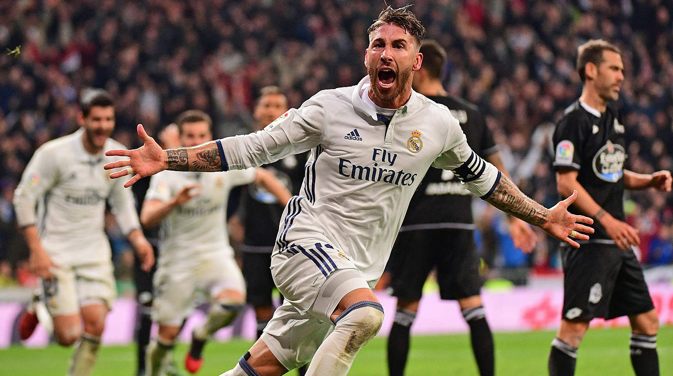 Wieder Sergio Ramos: Der Mann für die wichtigen Tore trifft zum 3:2 für Real © 2016 Getty Images
