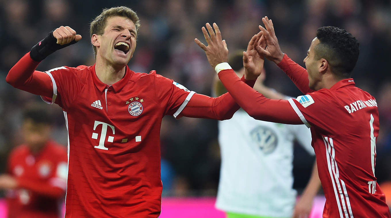 Müller celebrates his first goal of the season. © Getty Images