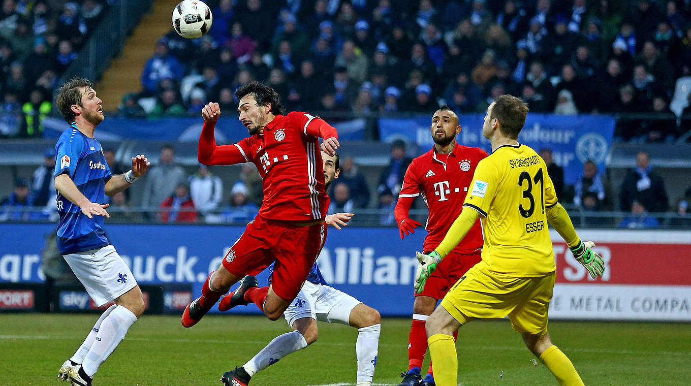 Mats Hummels challenges for a header. © 2016 Getty Images