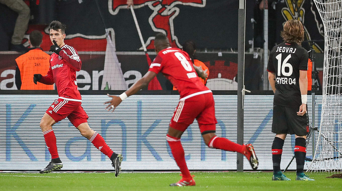 Alfredo Morales puts Ingolstadt in front.  © 2016 Getty Images