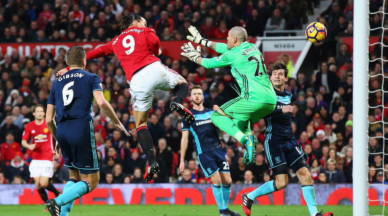 Heute ohne Fortune beim United-Sieg: Zlatan Ibrahimovic (Nr. 9) © 2016 Getty Images