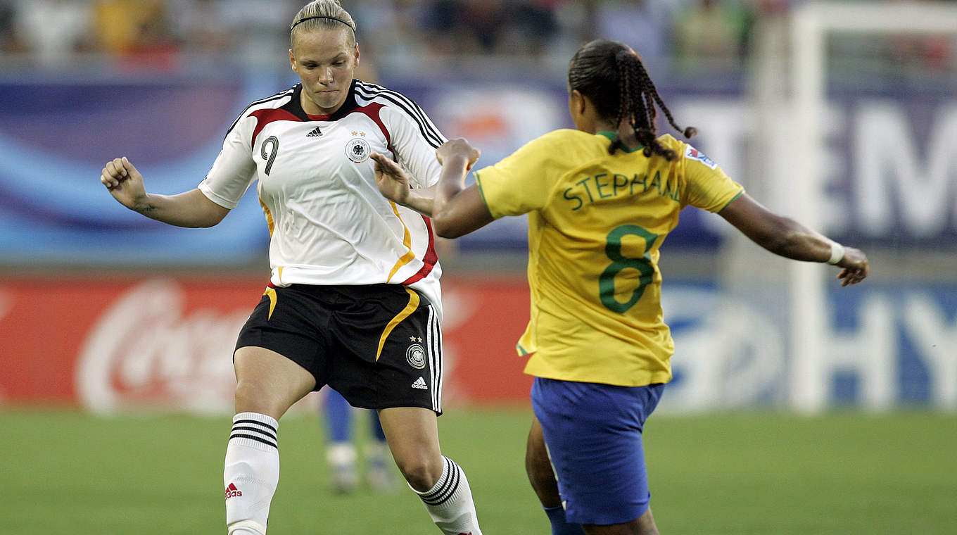 Halbfinalistin bei der U 20-WM 2008: Kerschowski im Viertelfinale gegen Brasilien © 2008 Getty Images
