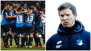 In der Hinrunde einziges ungeschlagenes Team: Hoffenheim und Coach Nagelsmann © Getty Images/Collage DFB