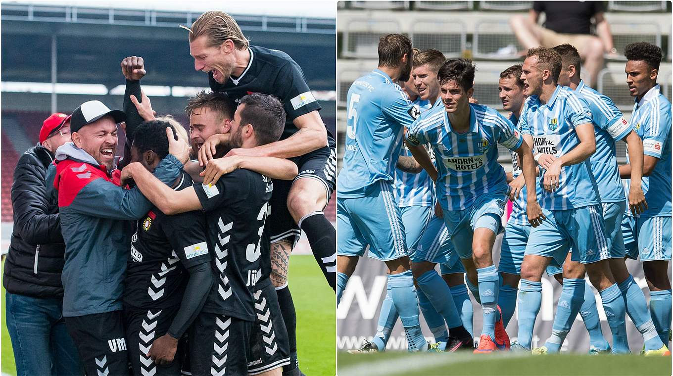 Verfolgerduell: Chemnitz (r.) tritt bei der SG Sonnenhof Großaspach an © Getty Images/DFB