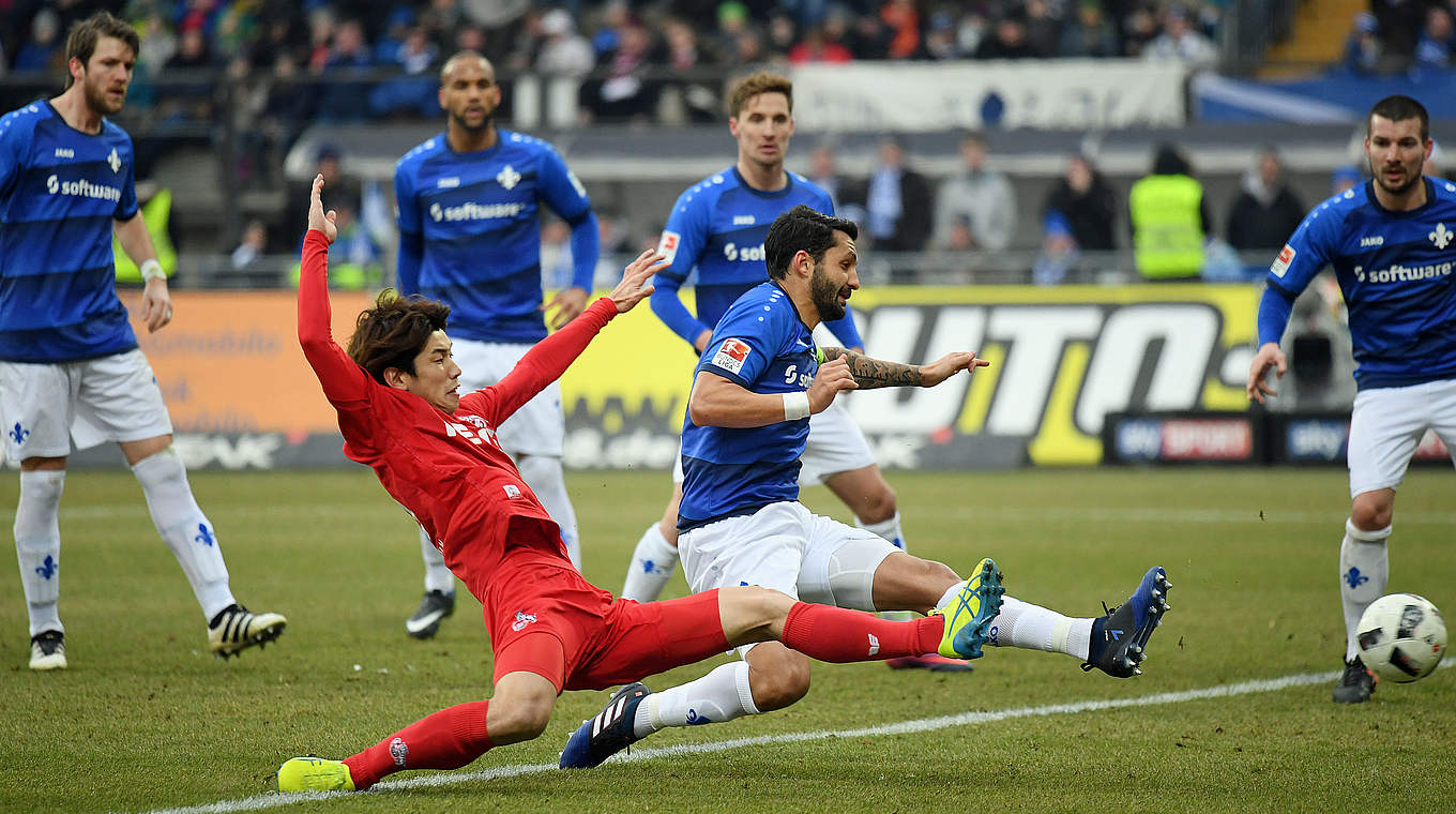 Aytac Sulu scored an own goal as Köln ran riot in Darmstadt. © 2017 Getty Images