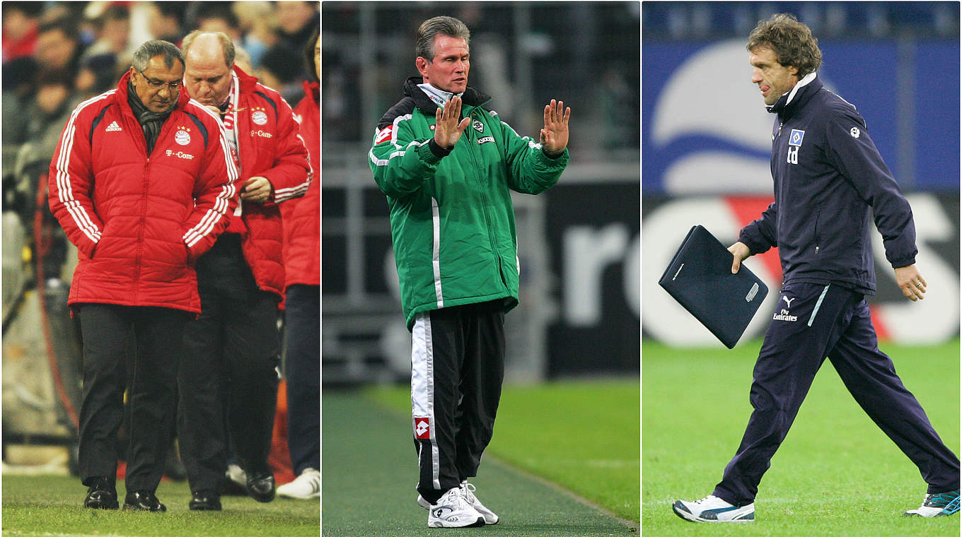 Trainertrennung bei drei Vereinen: Magath (l.), Heynckes (M.) und Doll © Getty Images/Collage dfb